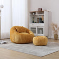 Oversized Round Bean Bag Chair with Ottoman & Pillow J835