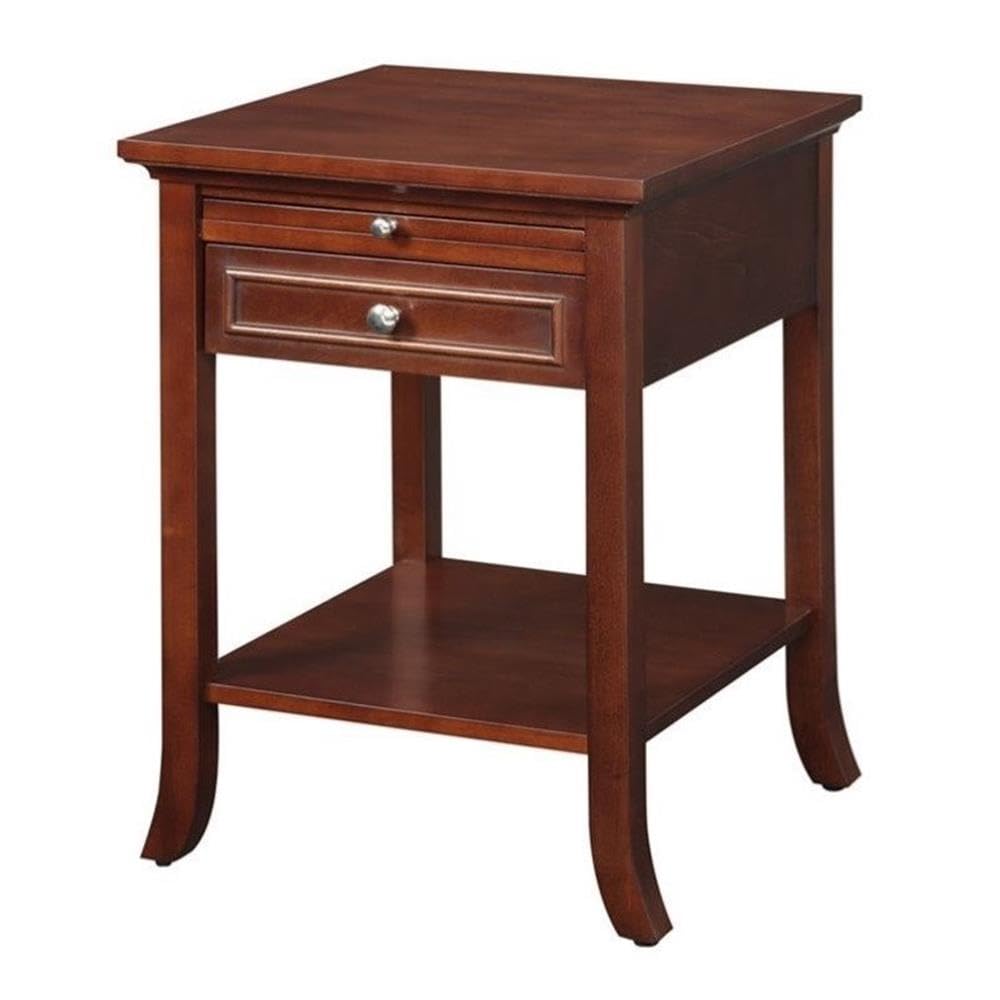 Espresso Mahogany Wood End Table Set of 2 H8237