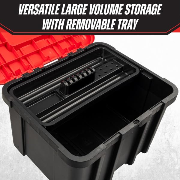 Extra Large Red Plastic Tool Box Organizer S252