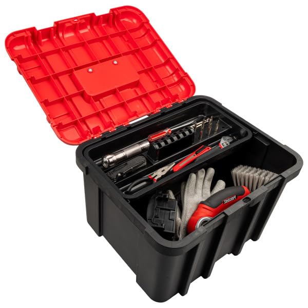 Extra Large Red Plastic Tool Box Organizer S252