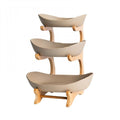 3-Tier Ceramic Fruit Basket with Bamboo Tray Z517