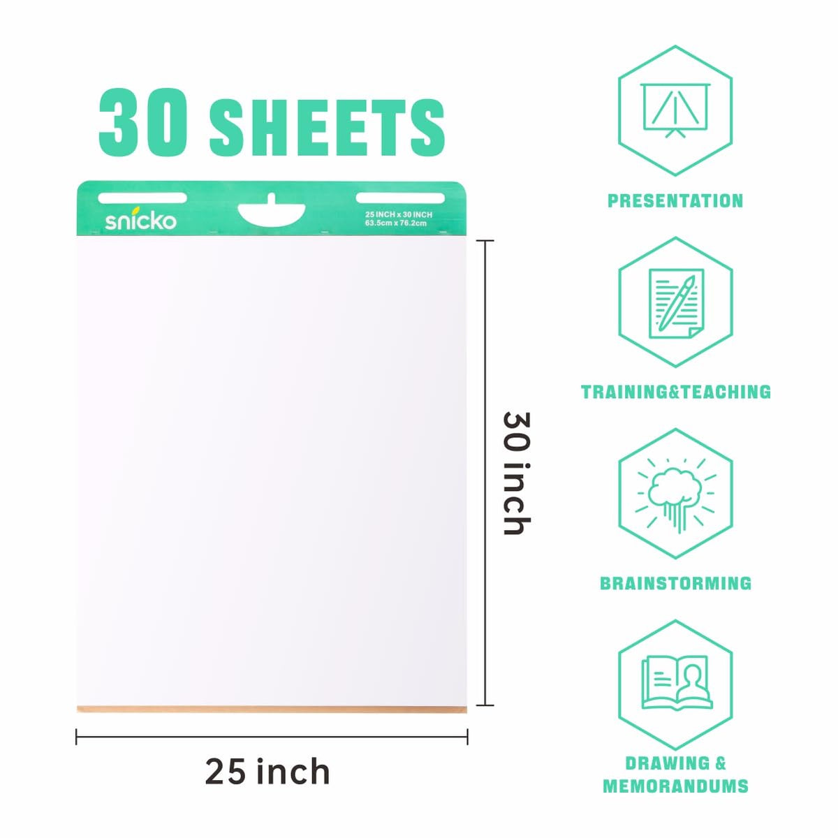 White Self Stick Easel Pad 25 in x 30 in 30 Sheets 2 Pads G9655