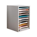 11 Compartment Gray Wood Literature Organizer G126389