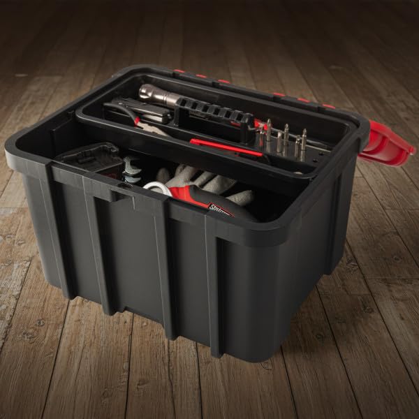 Extra Large Red Plastic Tool Box Organizer S252