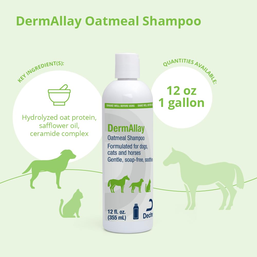 Oatmeal Shampoo for Dogs, Cats and Horses, 12 Fl Oz W4849