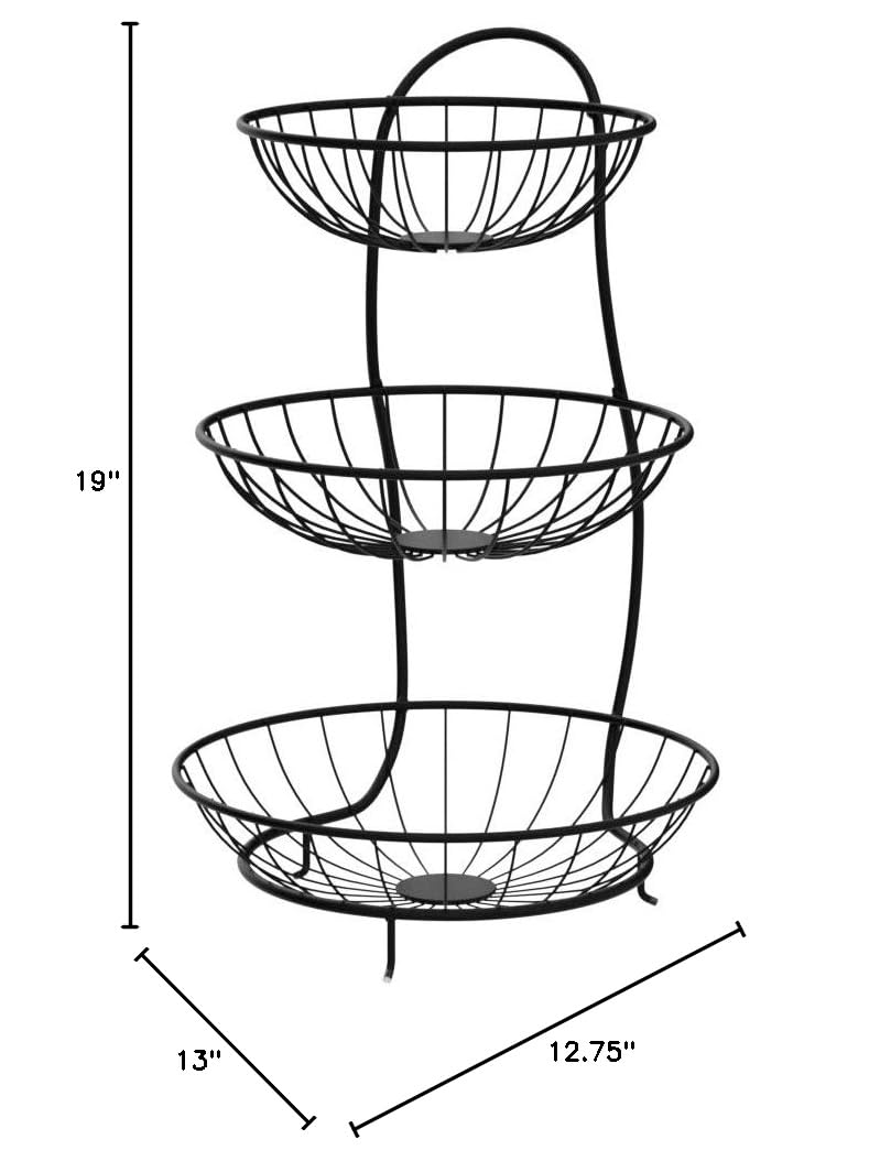 3 Tier Steel Fruit Basket Kitchen Organizer E635155