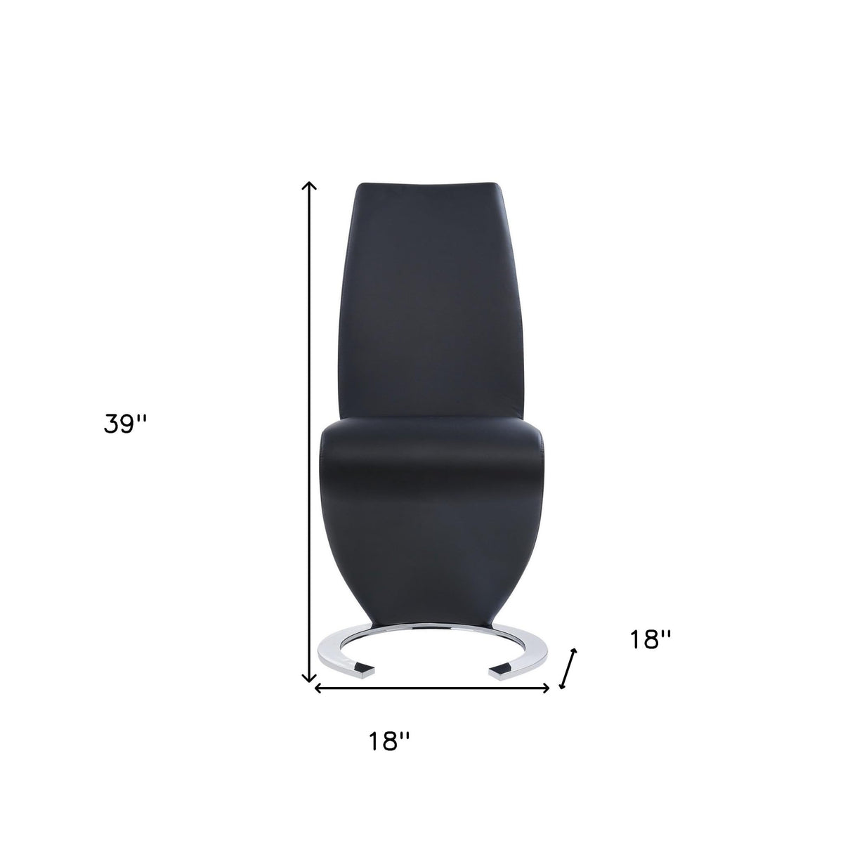 Set of Two Black and Silver Faux Leather Dining Chairs V764281