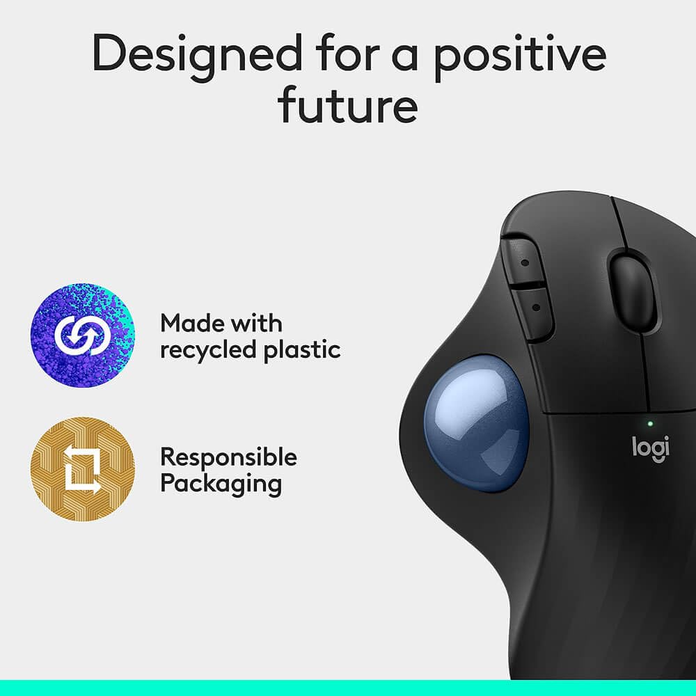 Wireless Ergonomic Trackball Mouse Black X634863