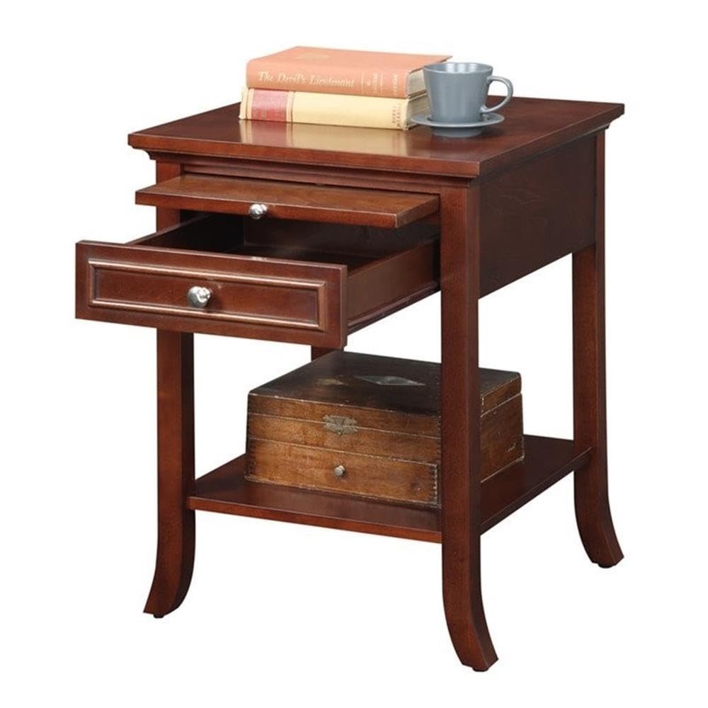 Espresso Mahogany Wood End Table Set of 2 H8237