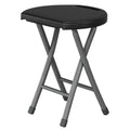 18 Inch Folding Stool 220lbs Capacity Black Y1827
