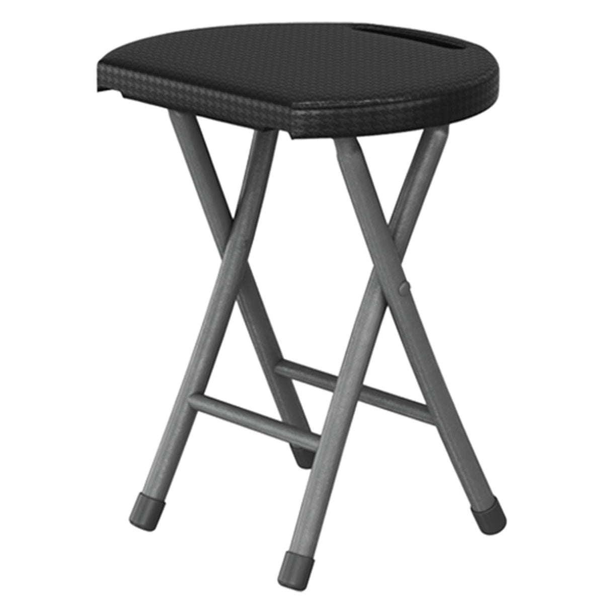 18 Inch Folding Stool 220lbs Capacity Black Y1827