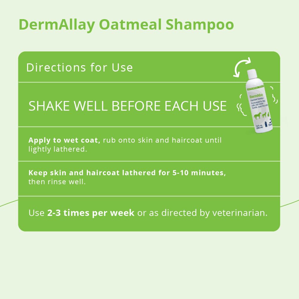Oatmeal Shampoo for Dogs, Cats and Horses, 12 Fl Oz W4849