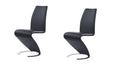 Set of Two Black and Silver Faux Leather Dining Chairs V764281