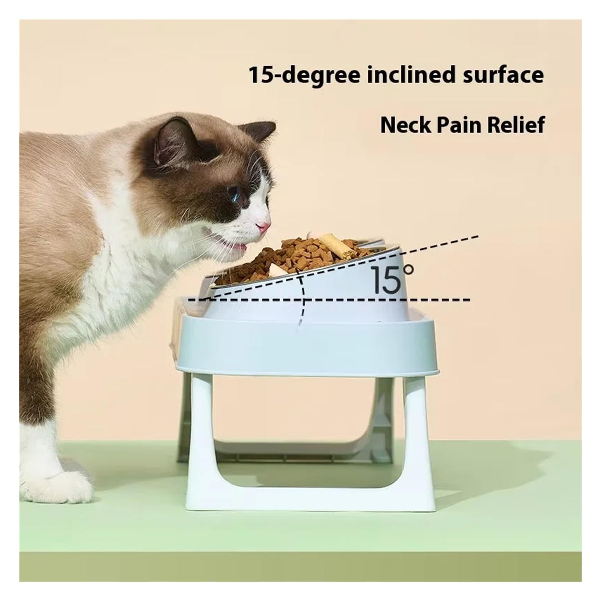 Foldable Elevated Stainless Steel Dual Pet Bowl I174
