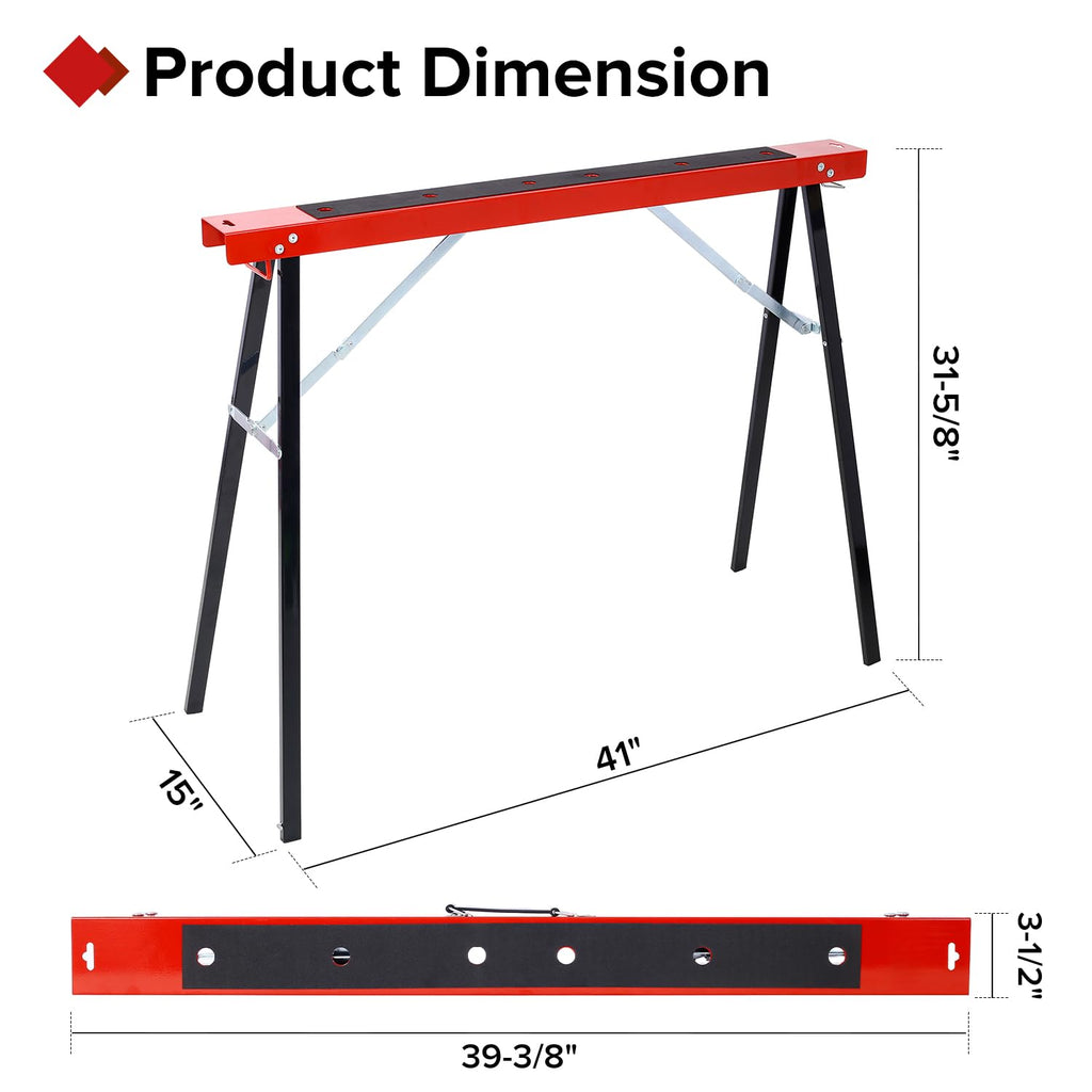 Heavy Duty 2-Pack Folding Sawhorse M8836