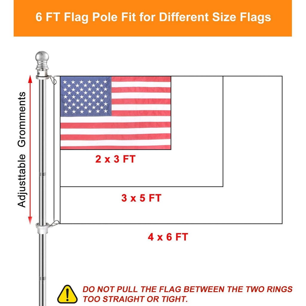 6 FT Stainless Steel Flag Pole D568090