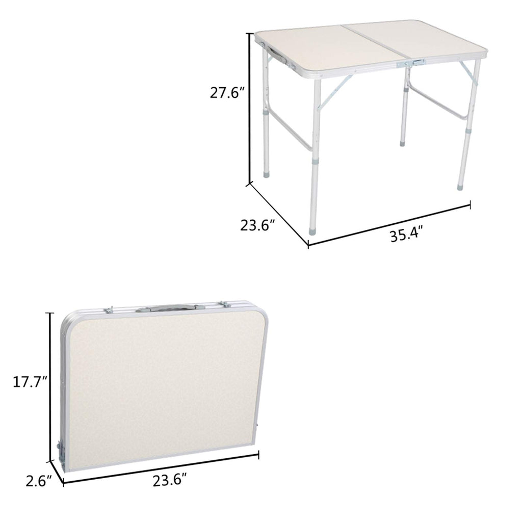 Folding Aluminum Camping Table White 3 FT G12664