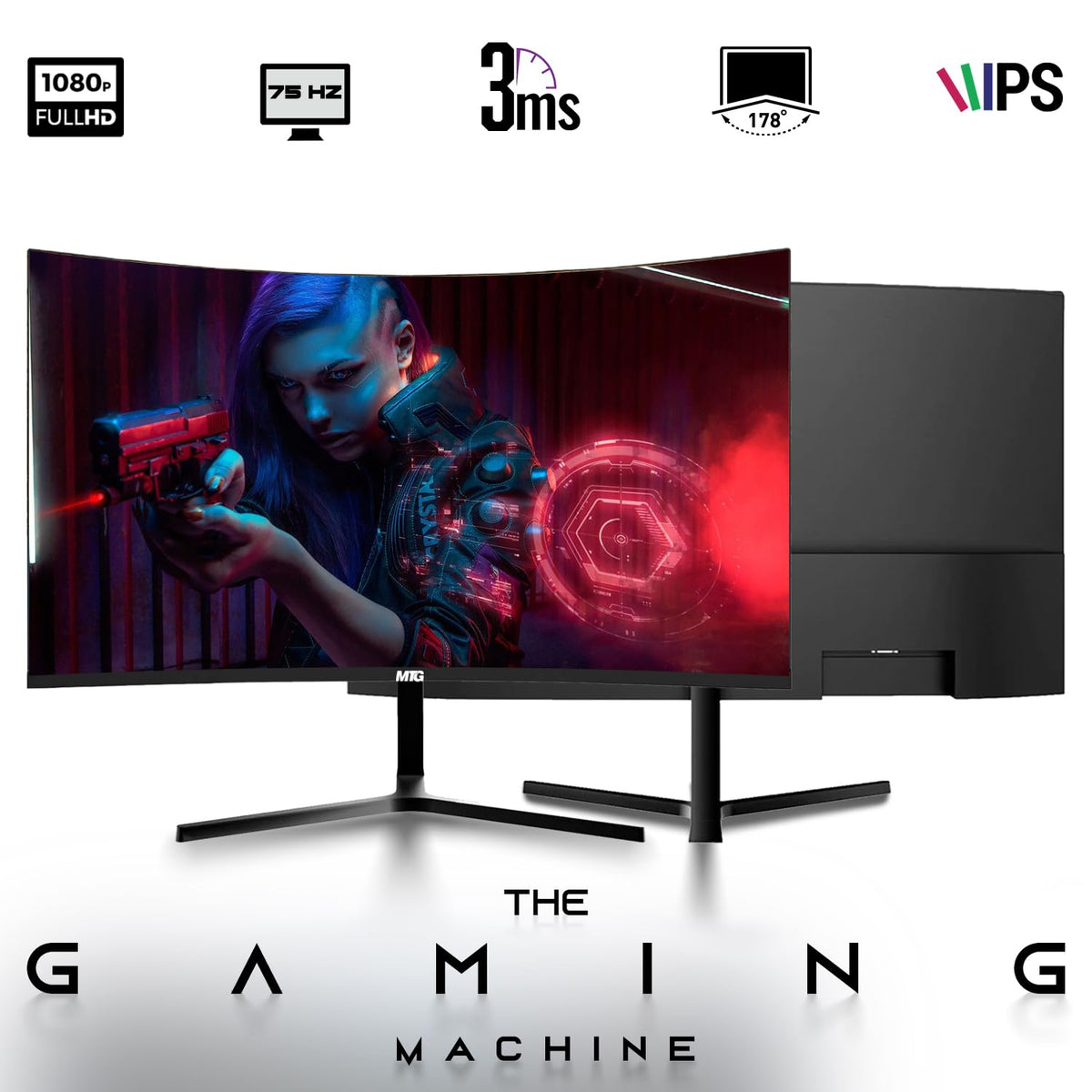 Gaming Desktop PC with 24 Inch Curved Monitor A126