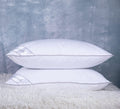 King Size Goose Feather Down Bed Pillow 2 Pack Cotton Medium Firm Set of 2 Y64802