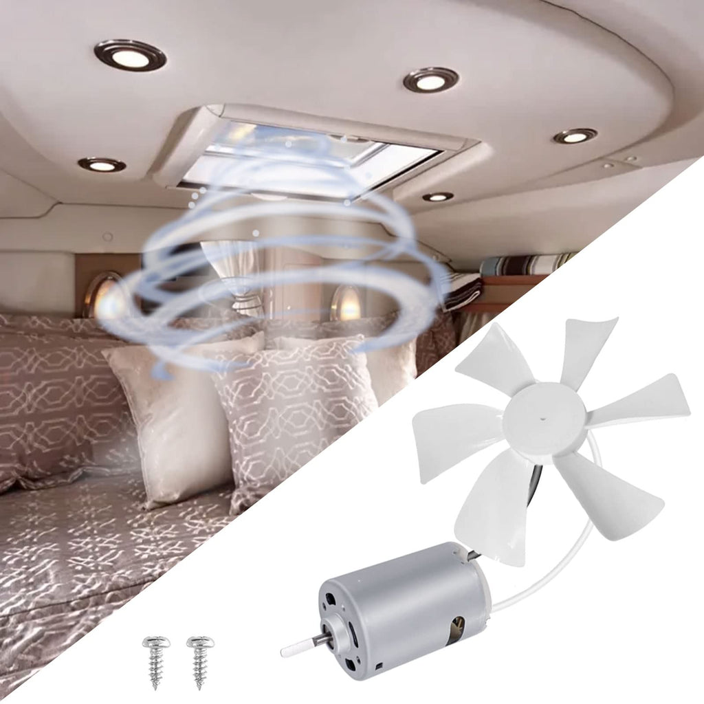 3 Packs 14" White RV Roof Vent Cover Replacement with 6" Fan Blade and 12 Volt Motor G1658