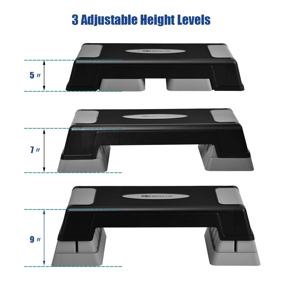 30'' Height Adjustable Aerobic Stepper with Risers S575