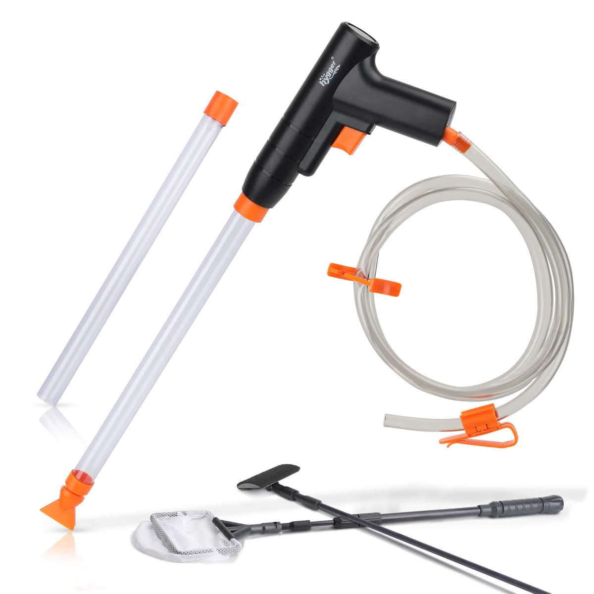 Aquarium Gravel Cleaner Kit with Water Hose Controller Clamp L1599