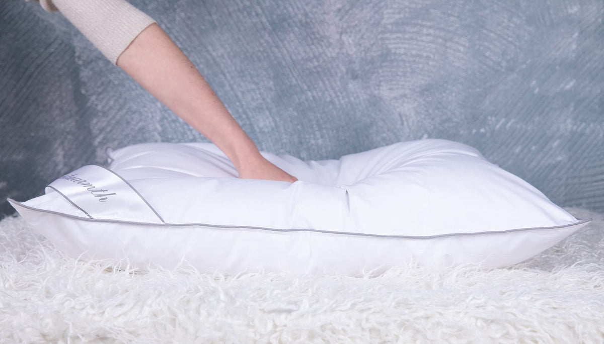 King Size Goose Feather Down Bed Pillow 2 Pack Cotton Medium Firm Set of 2 Y64802