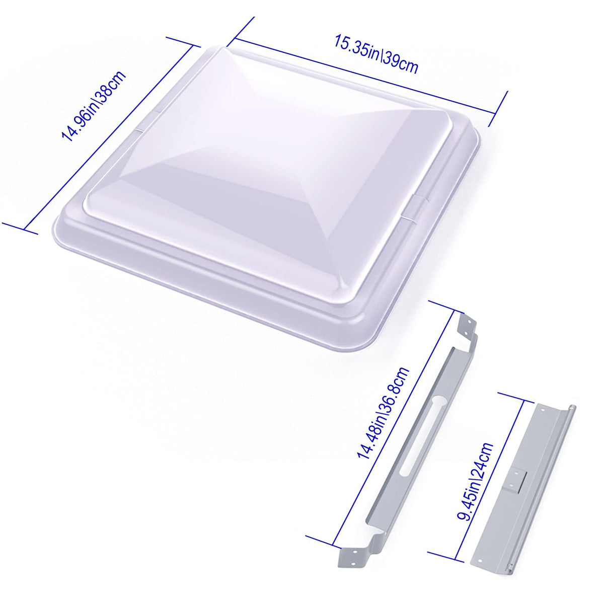 3 Packs 14" White RV Roof Vent Cover Replacement with 6" Fan Blade and 12 Volt Motor G1658