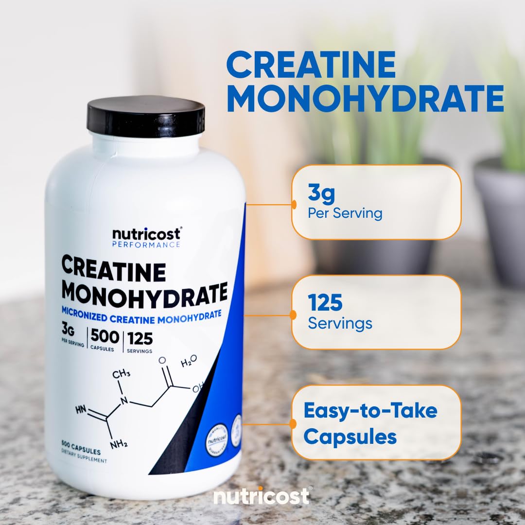 Micronized Creatine Monohydrate 3,000mg 500 Capsules K564443