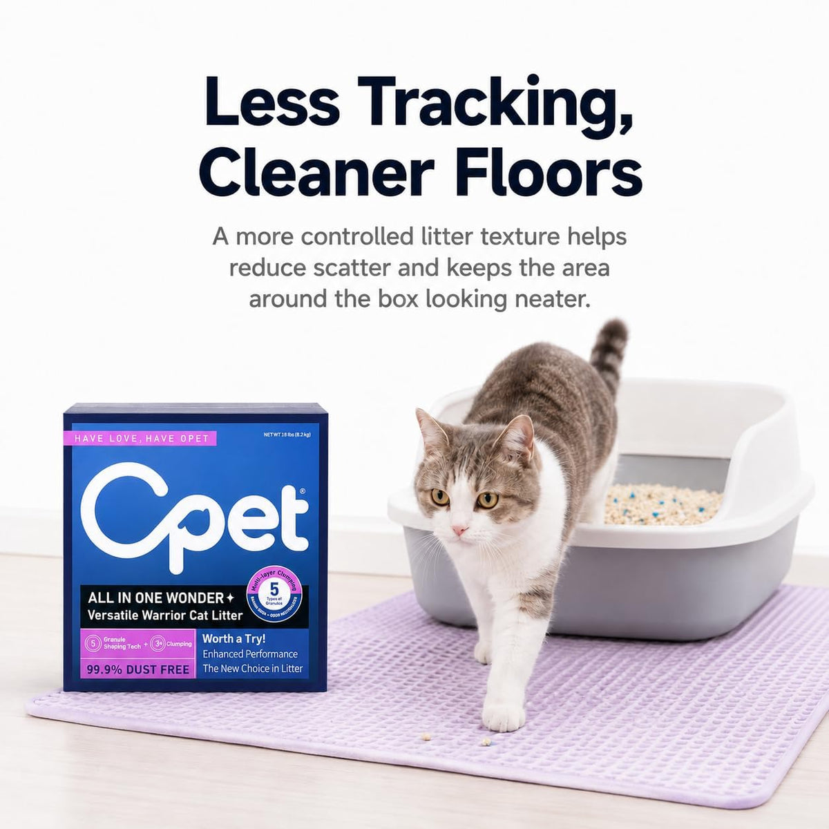 Tofu & Bentonite Mixed Cat Litter 18LB Lavender Scented Clumping E4051