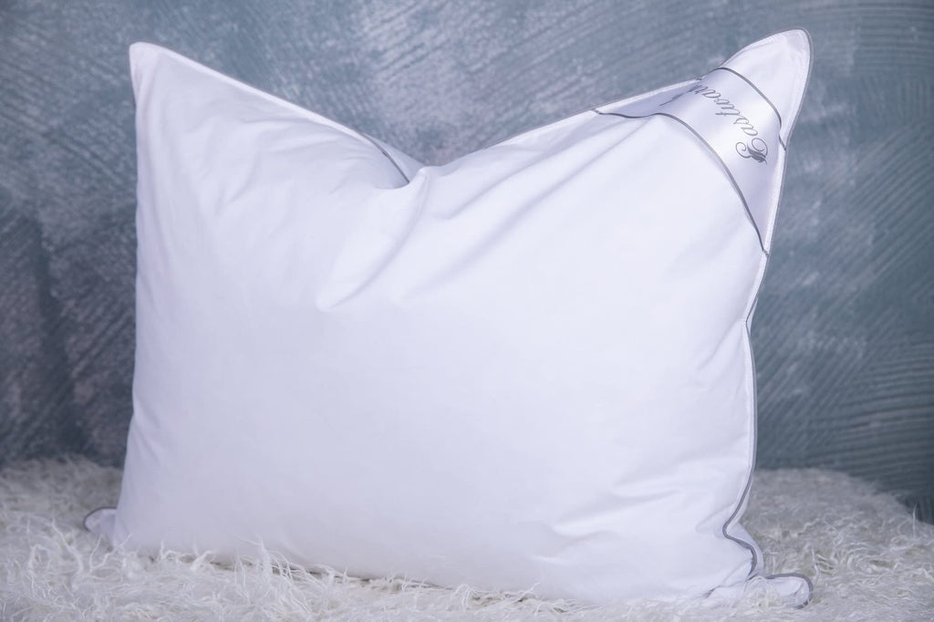 King Size Goose Feather Down Bed Pillow 2 Pack Cotton Medium Firm Set of 2 Y64802