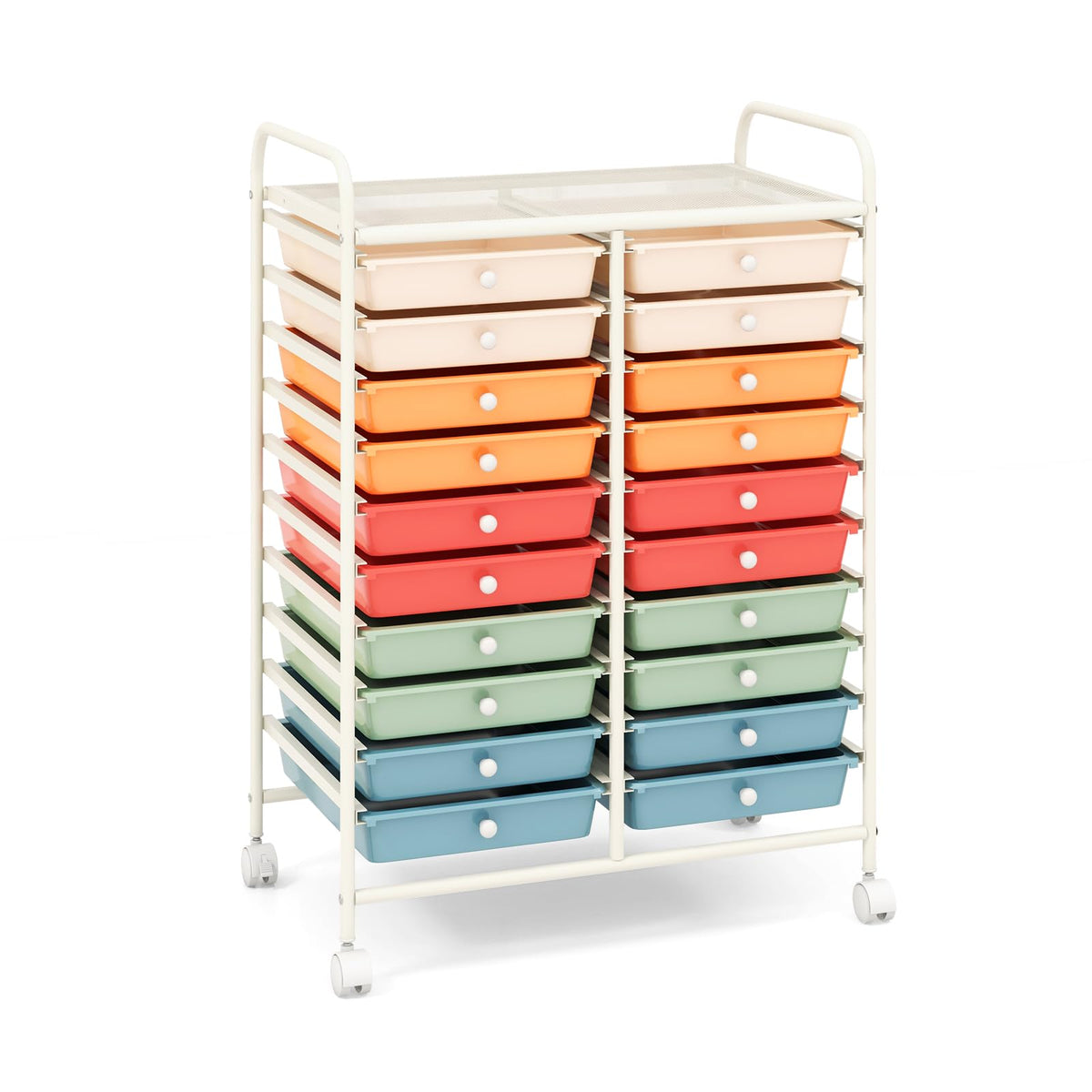 20 Drawer Rolling Storage Cart with Lockable Wheels Z16514