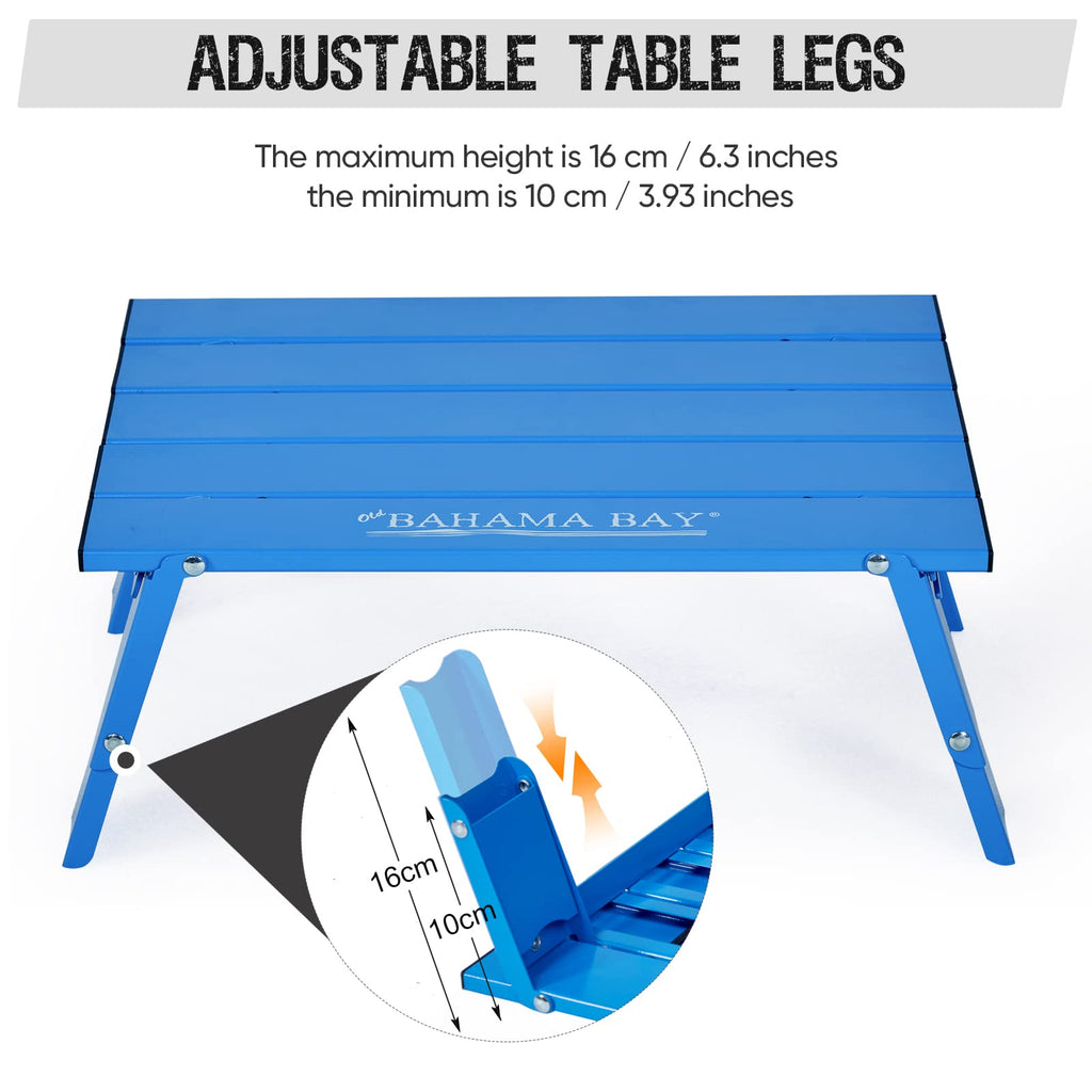 Ultralight Aluminum Mini Table, 66lbs/30kg Weight Capacity, Foldable Beach Table V50085