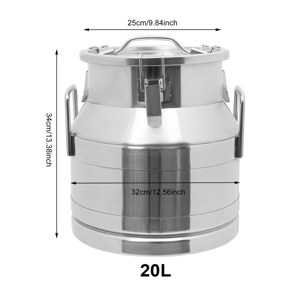 Stainless Steel Milk Can with Faucet, 20L Silicone Sealed Lid X2870