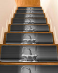 Grey Non Slip Stair Treads 8"x30" 4PCS T490