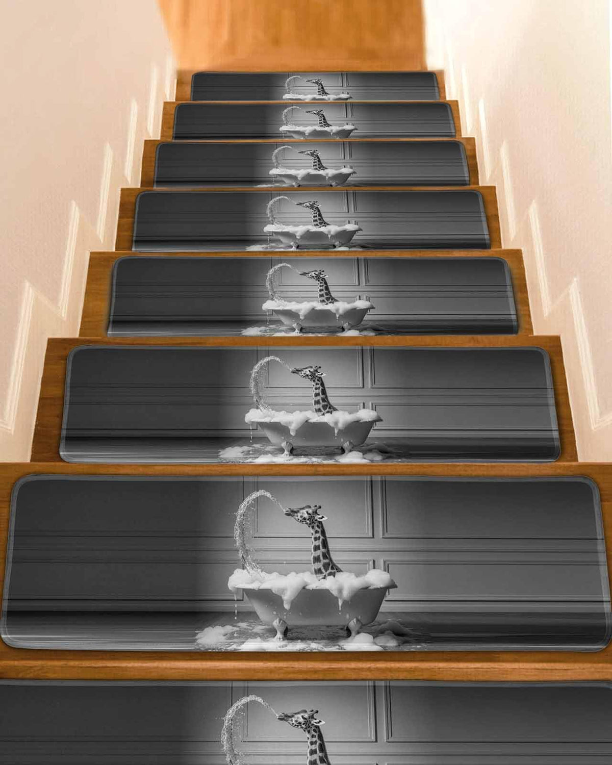 Grey Non Slip Stair Treads 8"x30" 4PCS T490