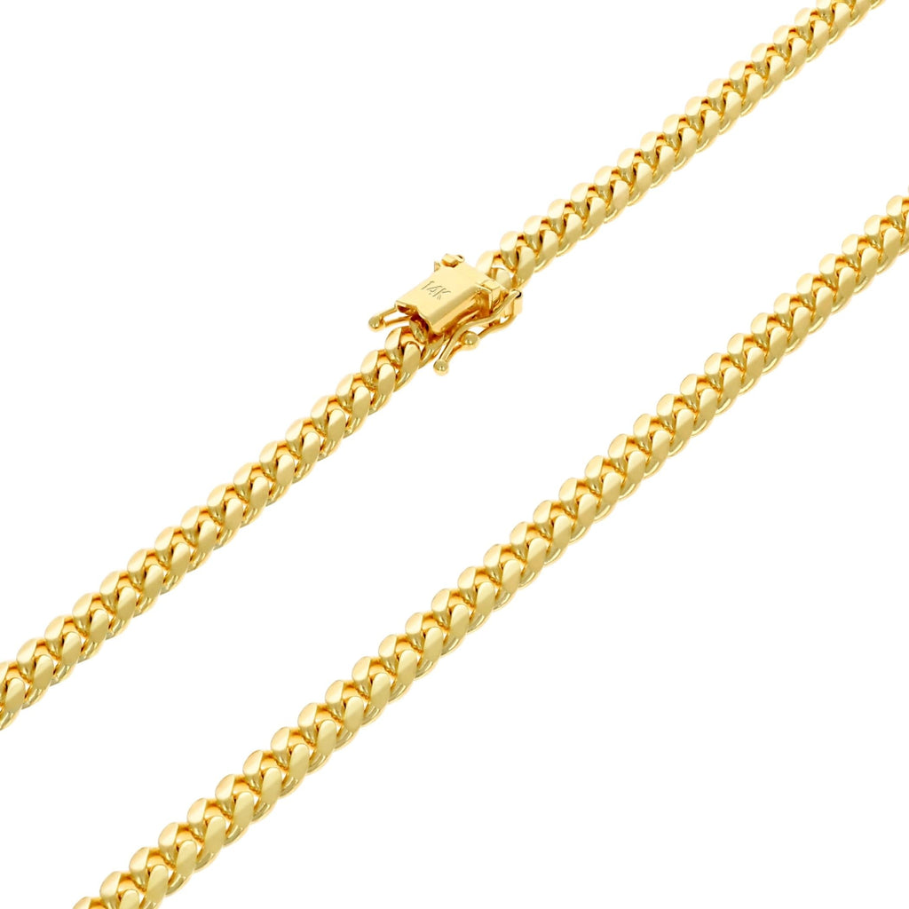 14k Yellow Gold Cuban Link Chain Necklace K676