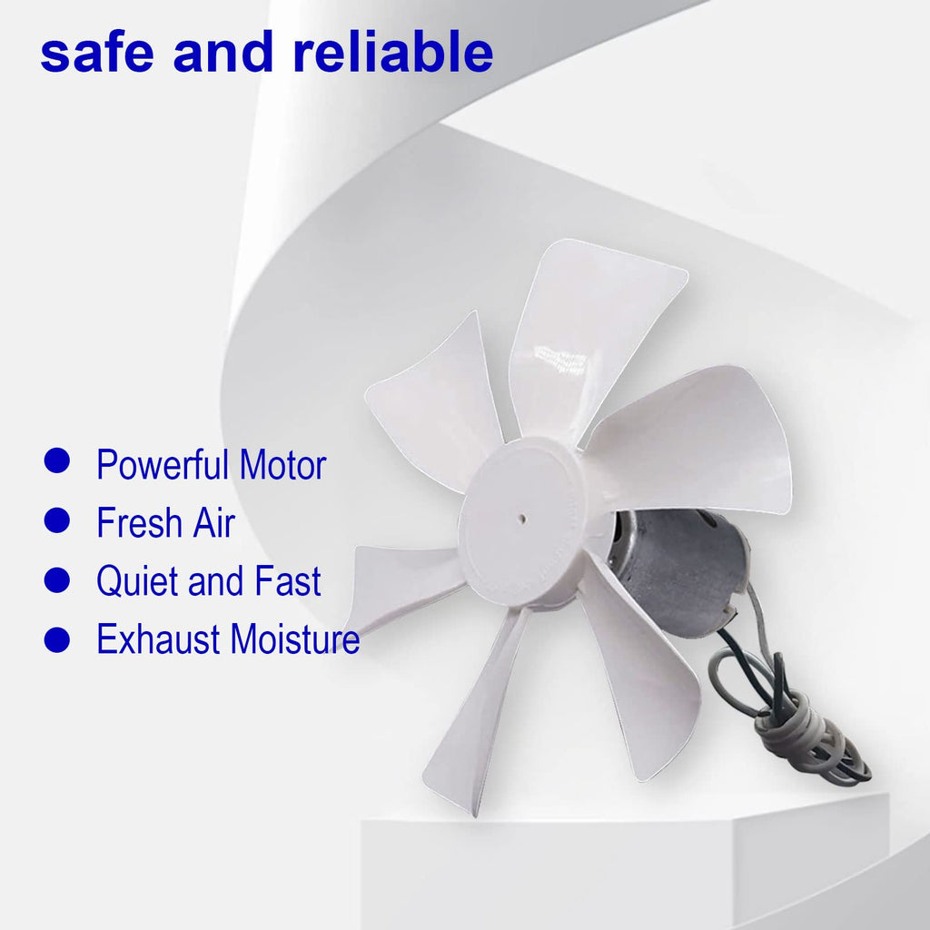 3 Packs 14" White RV Roof Vent Cover Replacement with 6" Fan Blade and 12 Volt Motor G1658