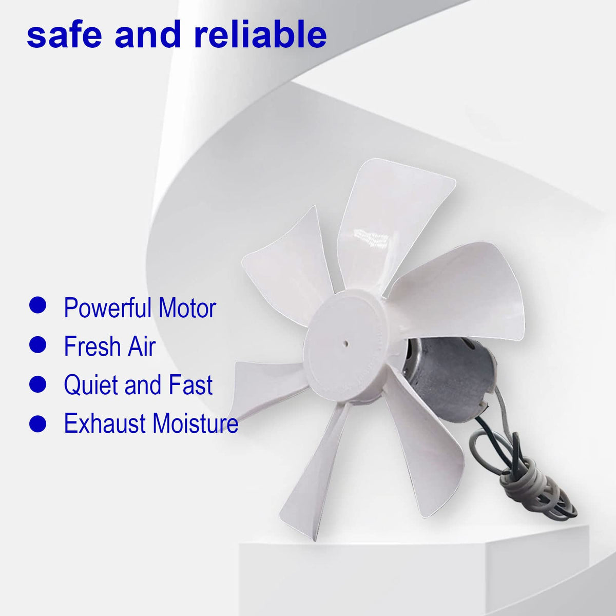 3 Packs 14" White RV Roof Vent Cover Replacement with 6" Fan Blade and 12 Volt Motor G1658