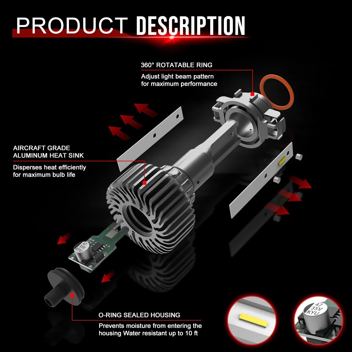Headlight Assembly with LED Kit L198