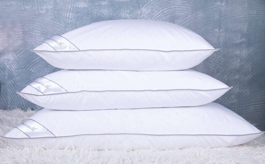 King Size Goose Feather Down Bed Pillow 2 Pack Cotton Medium Firm Set of 2 Y64802