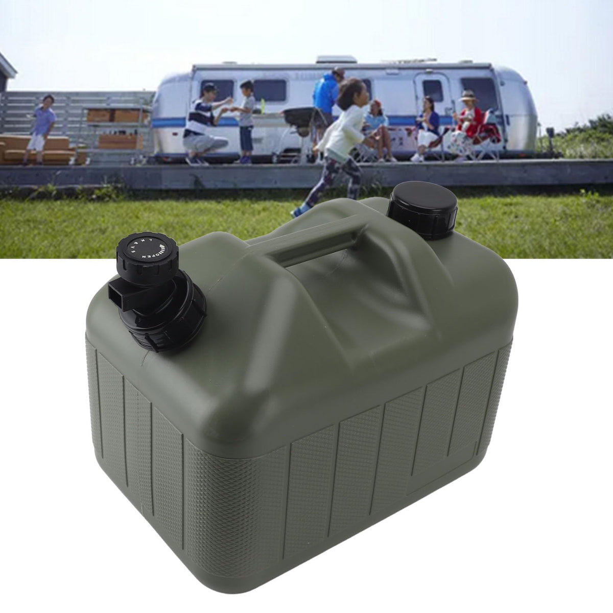 Portable 10L Green Water Storage Jug with Faucet V1394