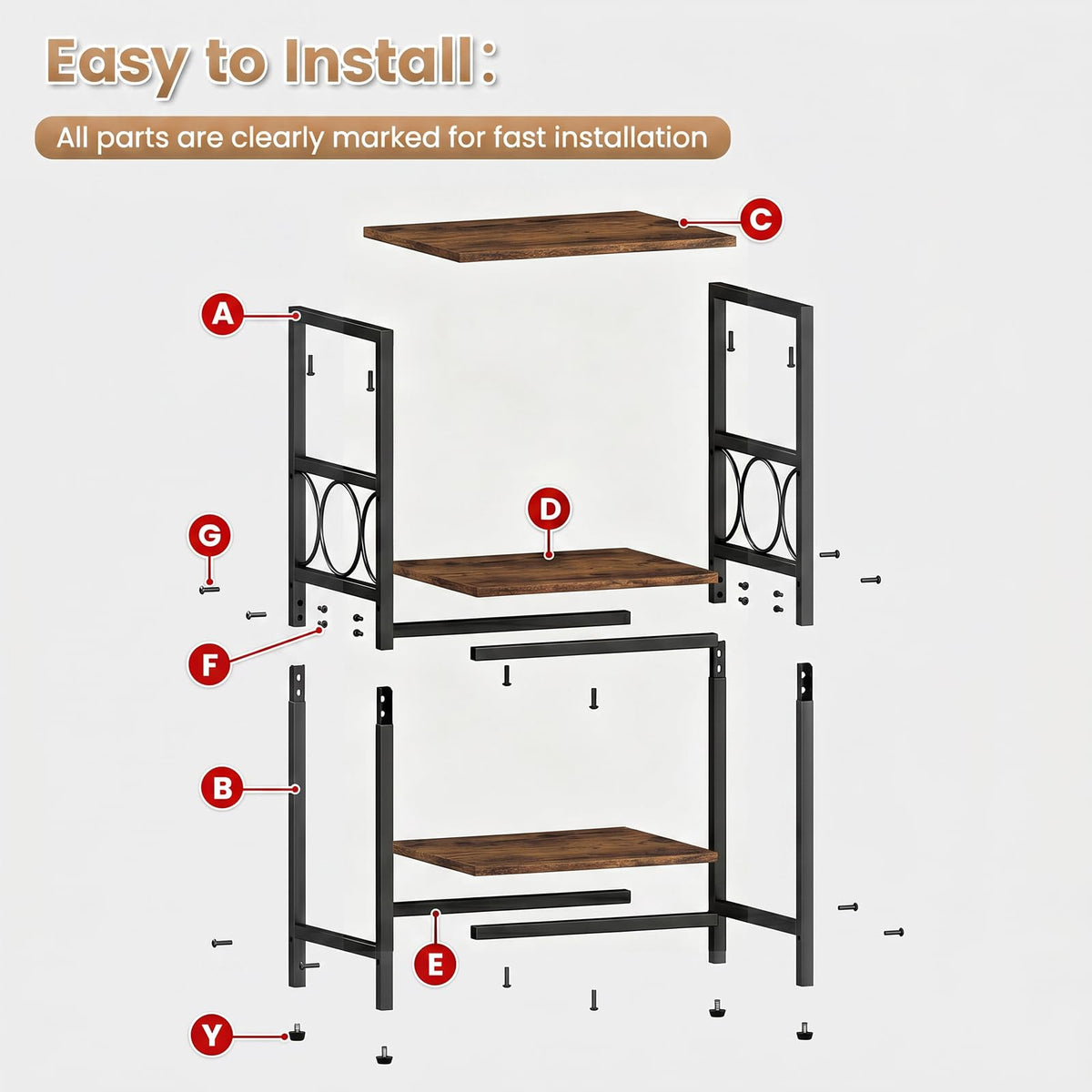 3-Tier Side Table with Adjustable Shelf C1222