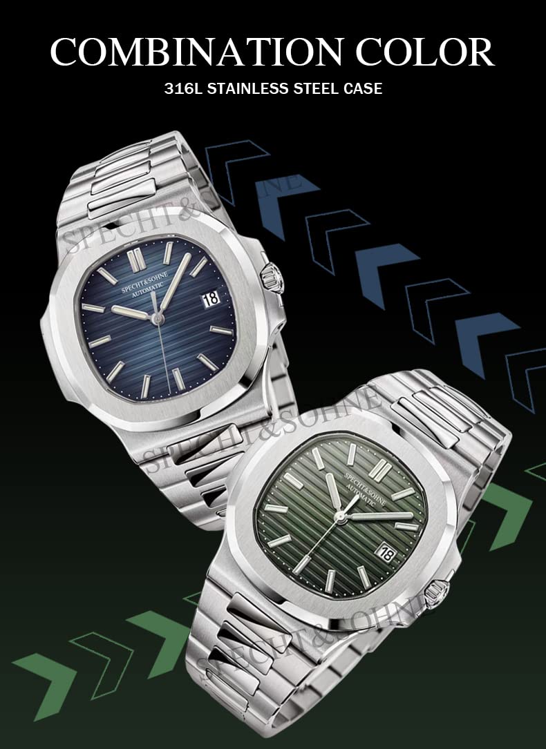 Mens Mechanical Watch Automatic Sapphire Crystal 40MM S556