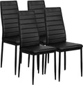 Black Faux Leather Dining Chairs Set of 4 J736