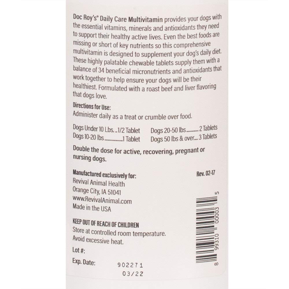 Canine Chewable Multivitamin Tablets 365ct B925