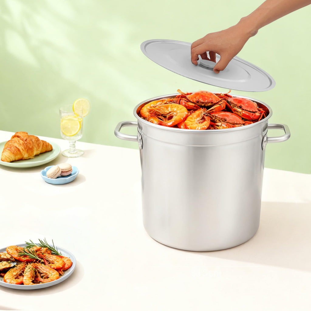 78 Qt Stainless Steel Stock Pot with Lid P777