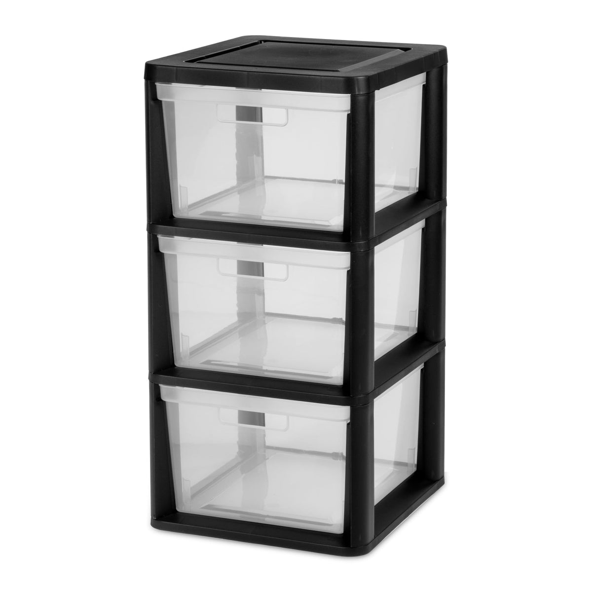 Black 3-Tier Plastic Storage Drawer Tower Z765327