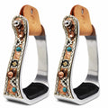 Turquoise Stone Aluminum Copper Barrel Stirrups E734744