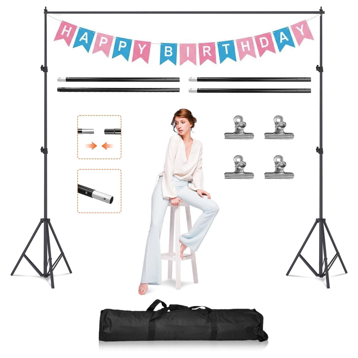 6.5 x 10ft Backdrop Support Stand Kit M3490